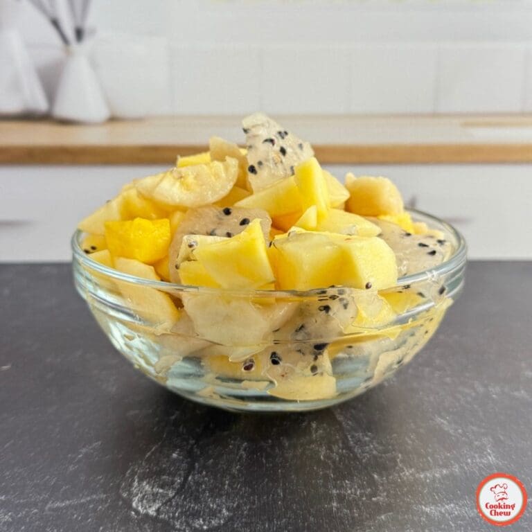 Crisp and festive white fruit salad, perfect for winter brunch or holiday gatherings.