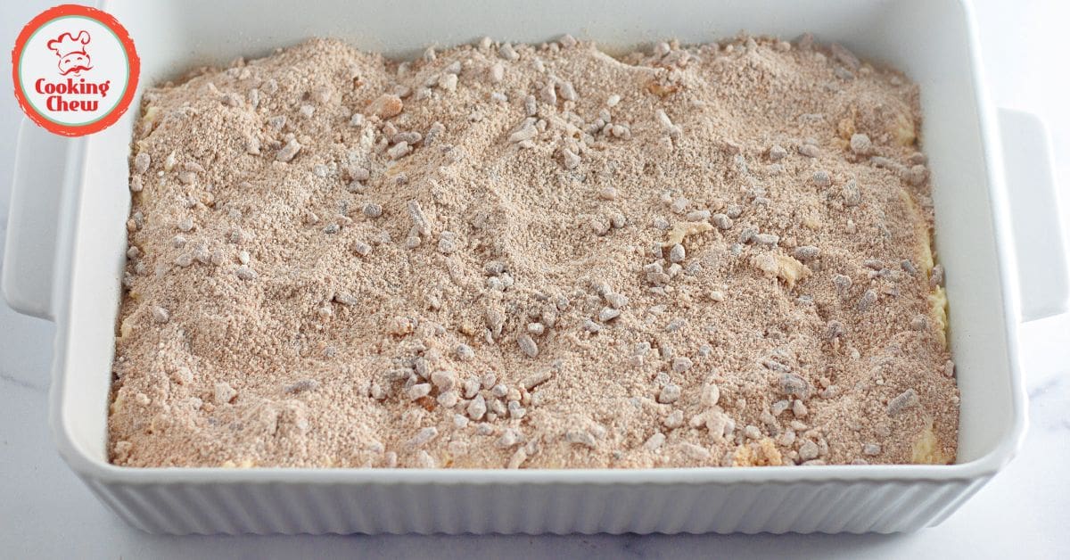 Honey bun cake made with boxed yellow cake mix and buttery glaze.