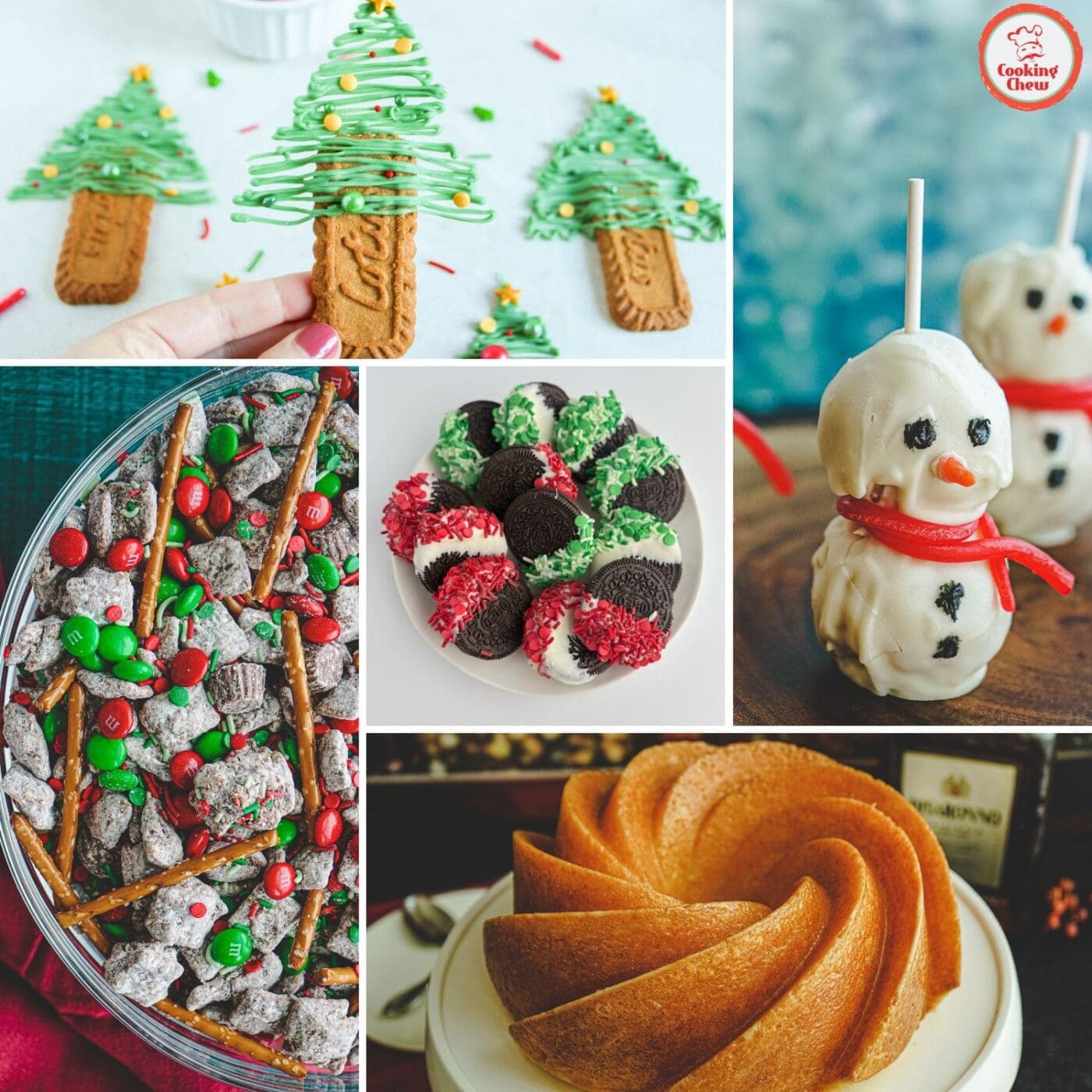 Colorful holiday treats arranged on a festive platter.