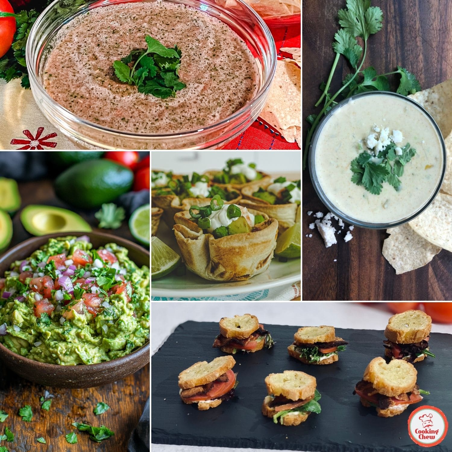 A colorful Cinco de Mayo snack spread featuring chips and dips.