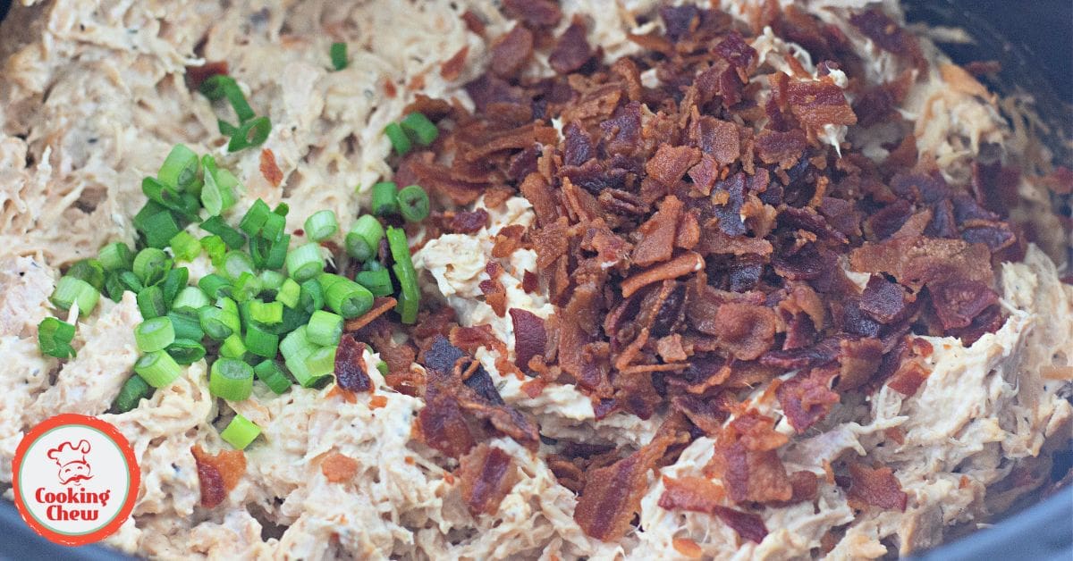 Cheddar bacon chicken served in a casserole dish, ready to enjoy.
