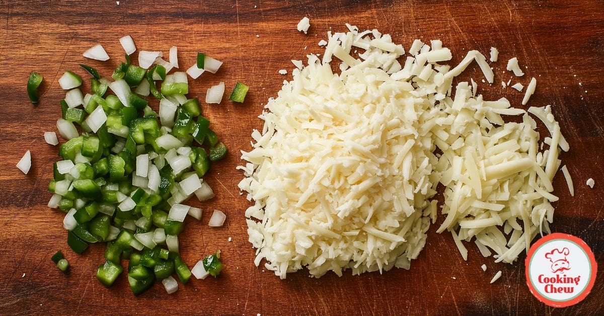 Close-up of a creamy queso dip in a festive serving bowl with fresh toppings.