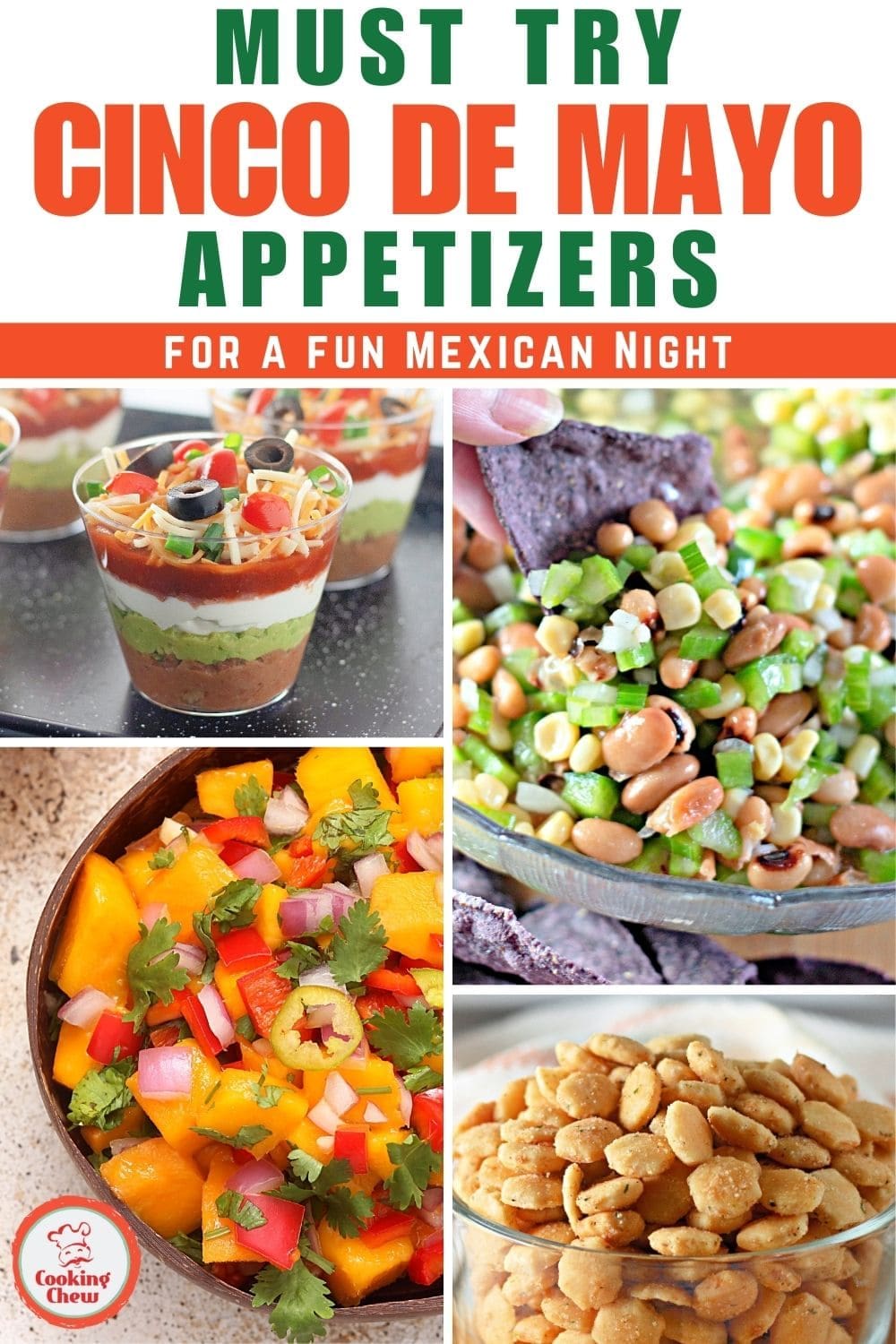 A platter of Mexican-inspired appetizers served at a Cinco de Mayo party.