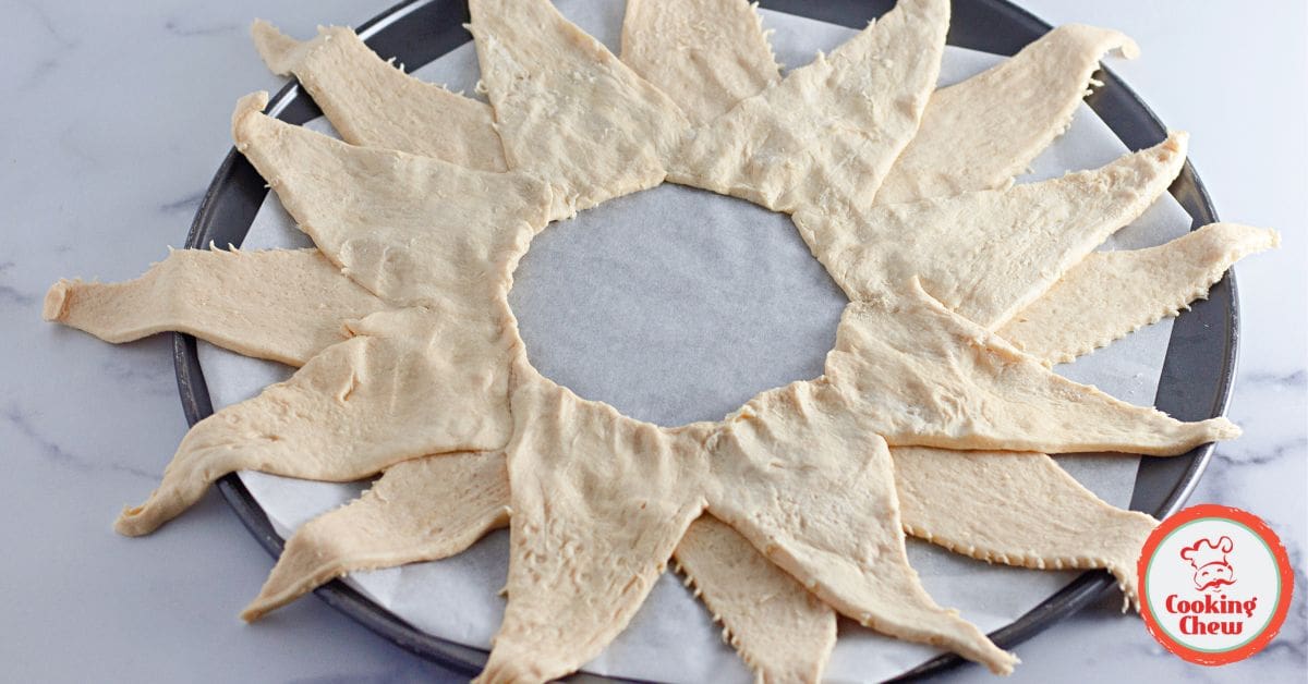 Mexican-inspired taco crescent ring served on a platter.