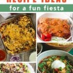 Mexican buffet with tacos, rice, beans, and fresh salsa for Cinco de Mayo.