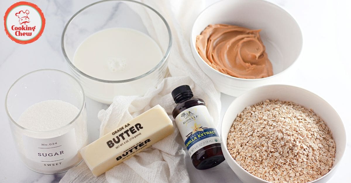 A close-up of soft peanut butter no bake cookies with a drizzle of honey.