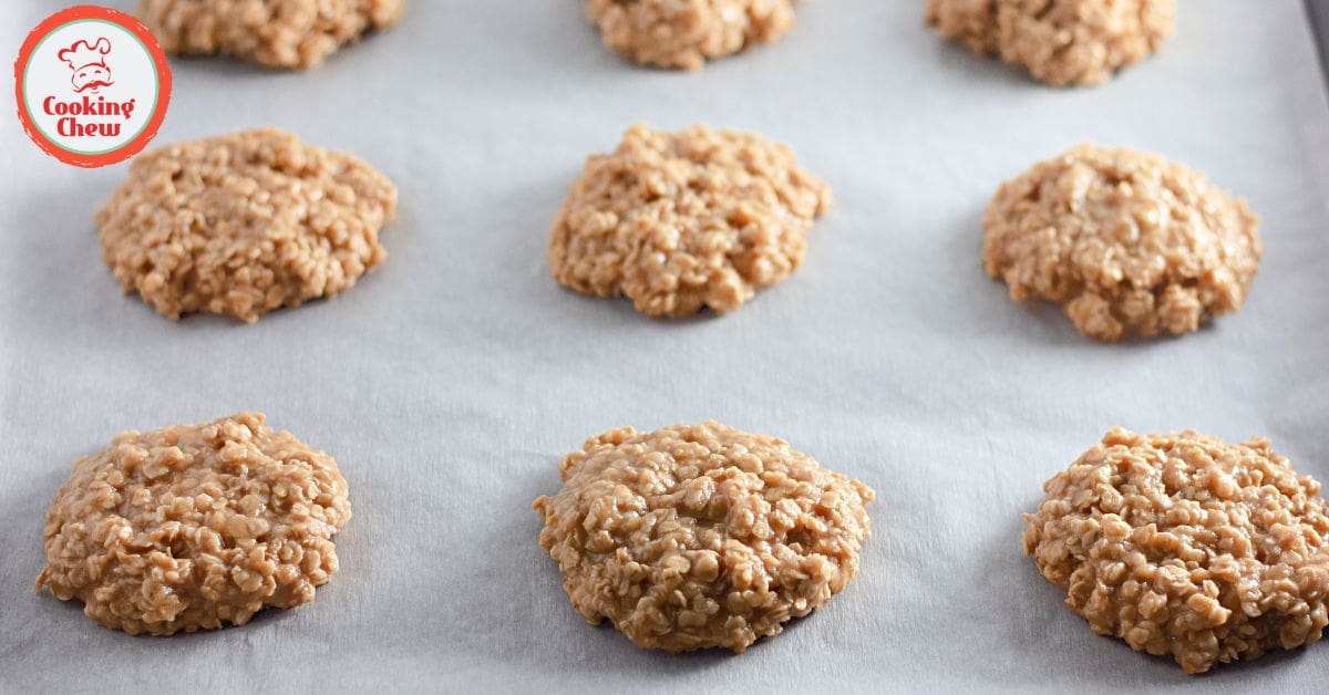 A bite taken out of a soft peanut butter no bake cookie.