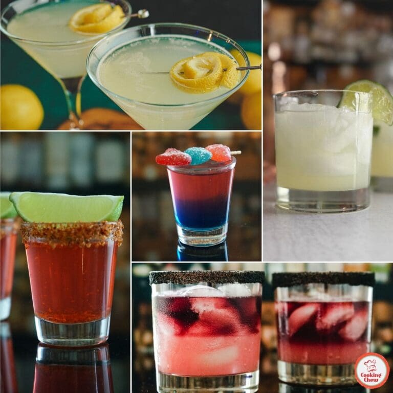 A vibrant memorial day cocktail with garnishes perfect for summer.