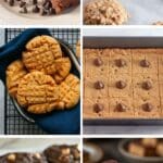 A variety of peanut butter desserts, including cookies, bars, and no-bake treats.