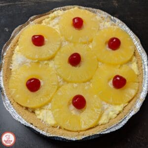 A chilled fruit pie, perfect for serving at summer gatherings.