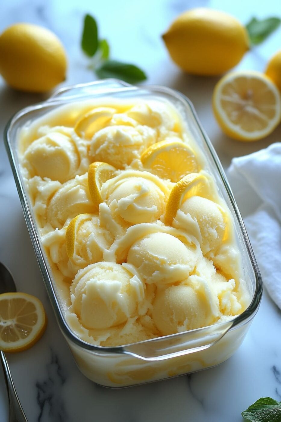 Refreshing No-Churn Lemon Sorbet Made with 3 Ingredients