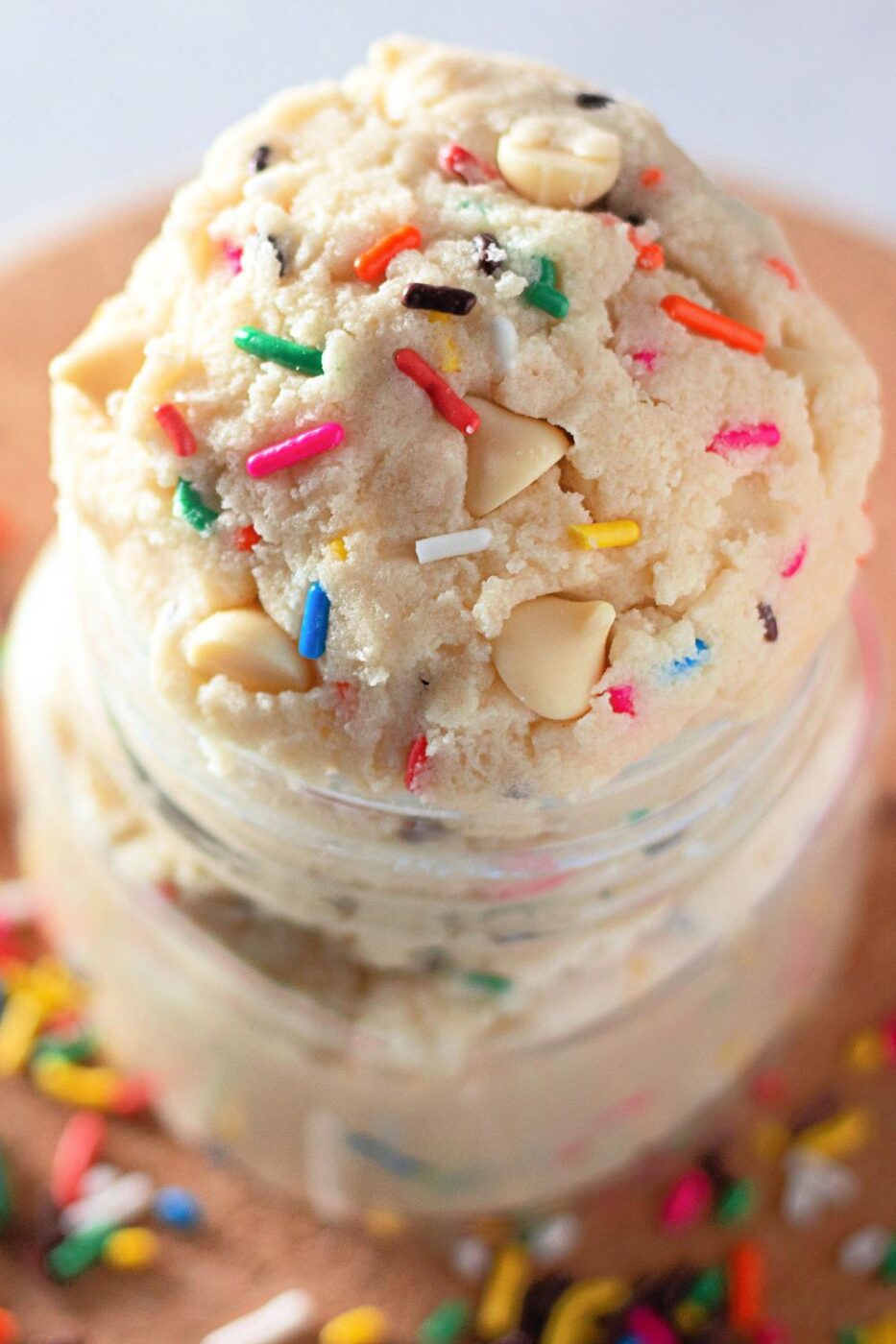 Safe-to-Eat Funfetti Cookie Dough with Sprinkles and Vanilla Flavor