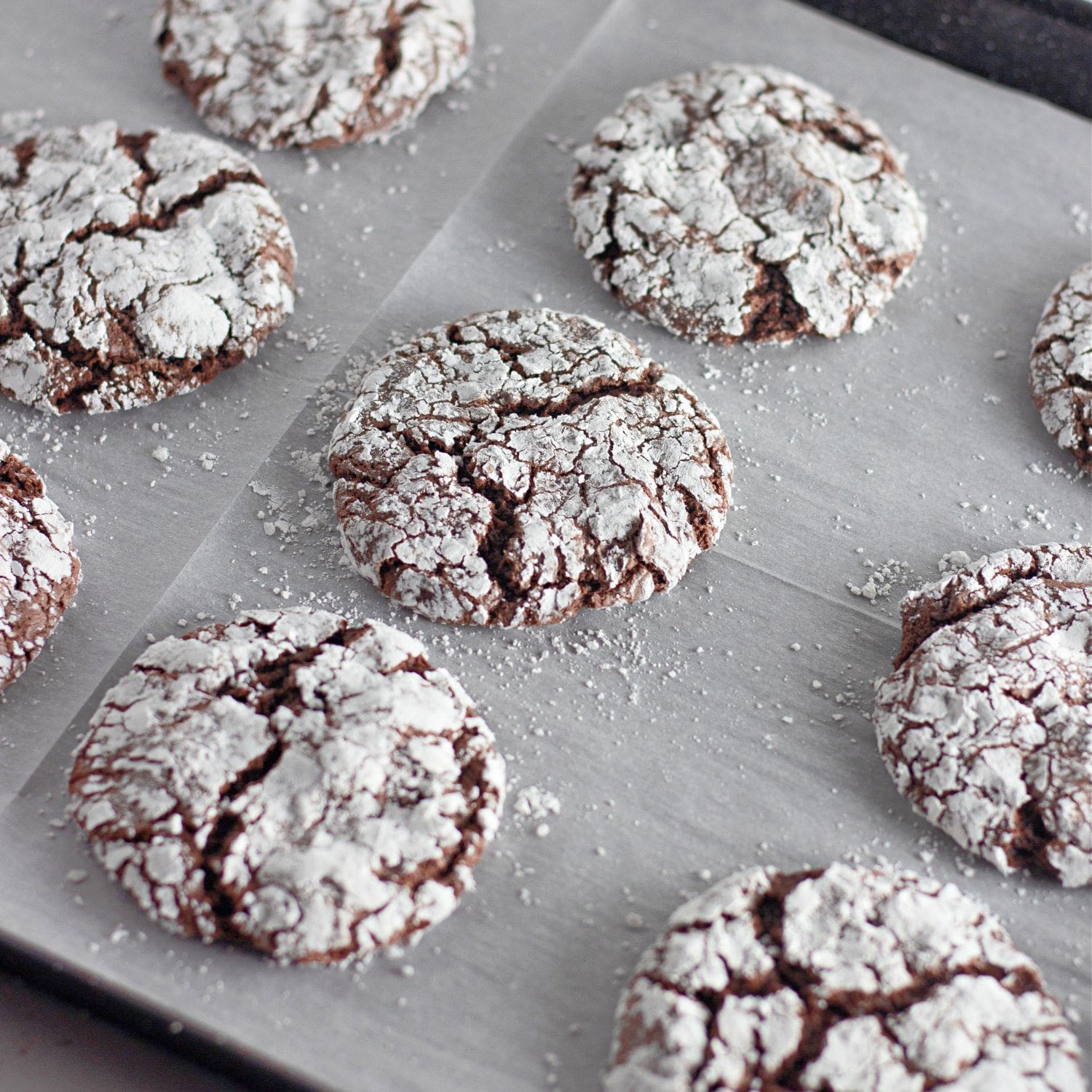 Easy no-chill chocolate crinkle cookies made in under 30 minutes