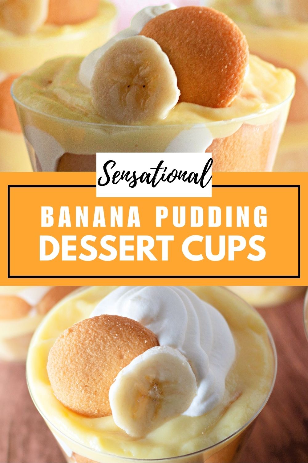 Easy banana pudding served in individual clear cups.