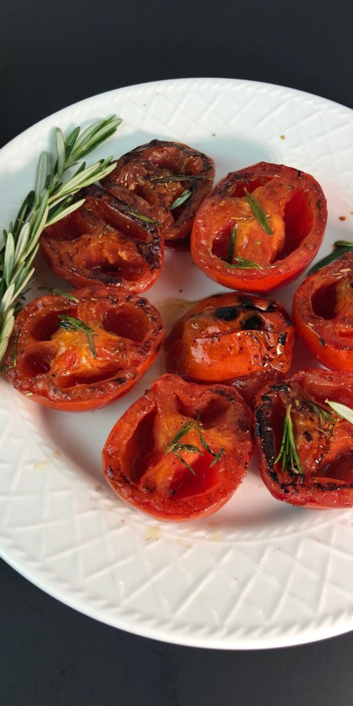 Simple and delicious easy grilled tomatoes recipe.
