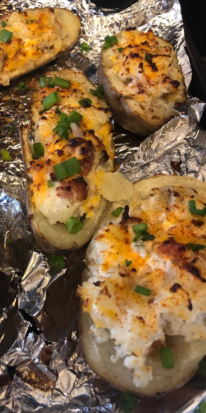 Cheesy twice-baked potatoes, perfectly loaded with flavor and easy to make for any meal.