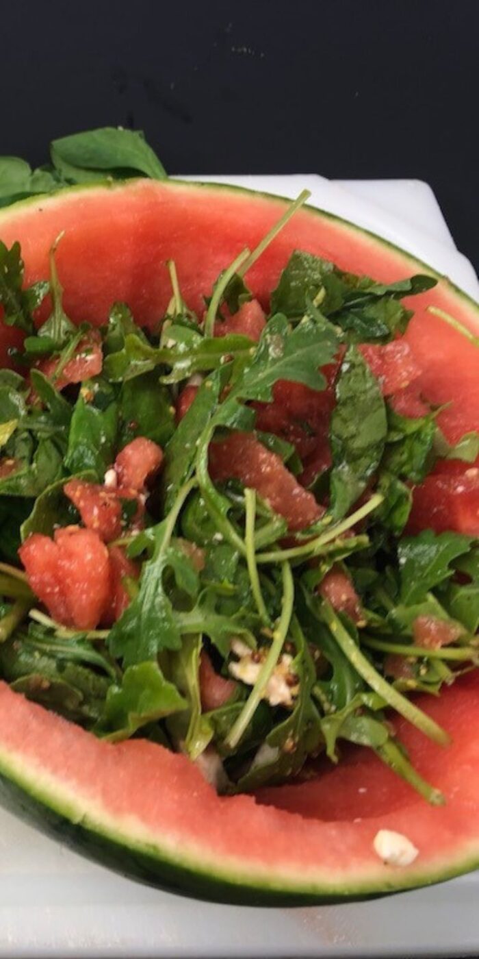 Refreshing watermelon feta salad with mint, the perfect healthy summer dish.