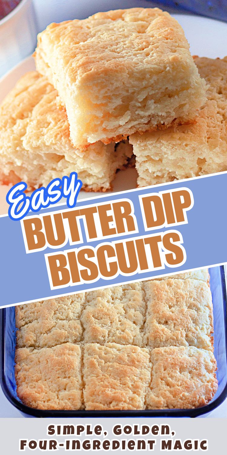 Golden-brown butter dip biscuits in a baking dish, fresh from the oven.