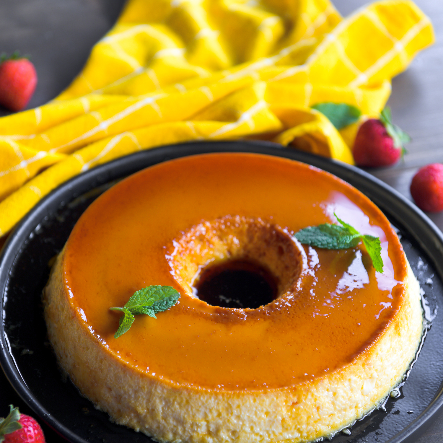 Brazilian condensed milk pudding dessert